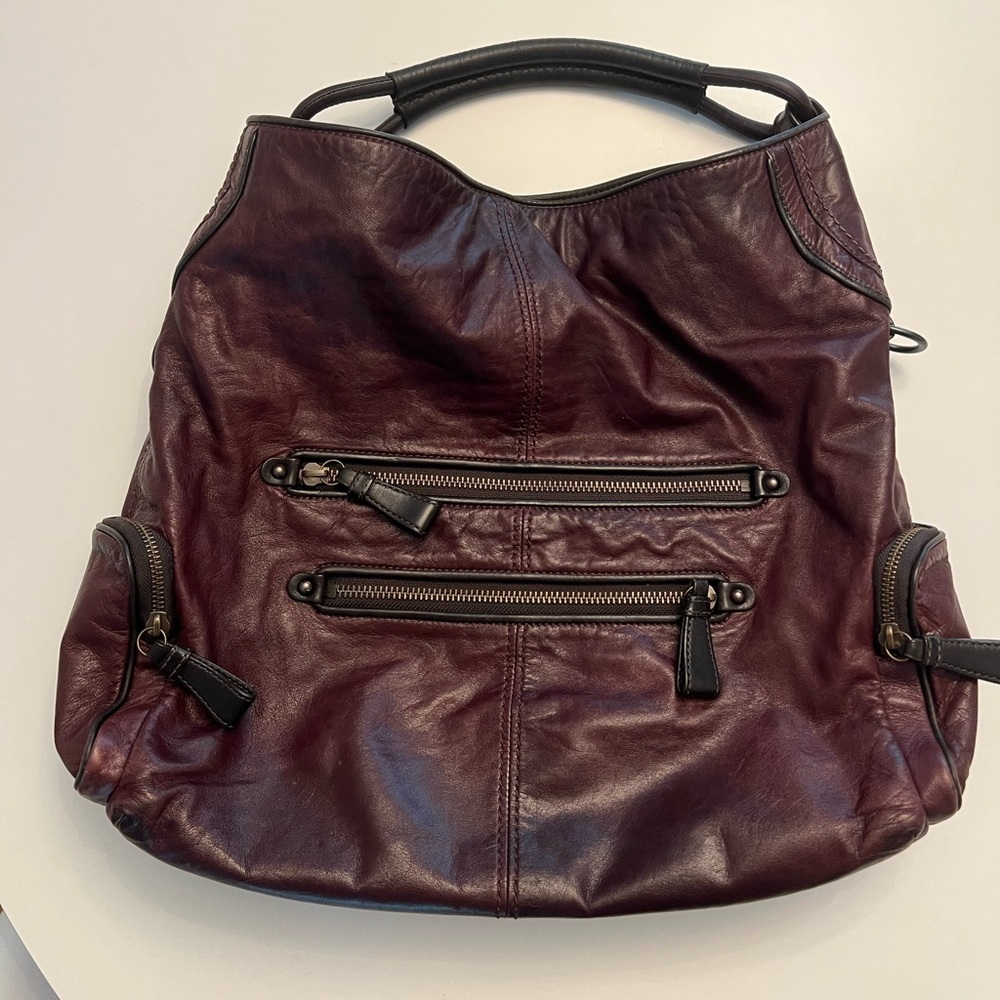 Y2K Coach hobo slouch Brown saddle Burgundy Leather Women's Bag